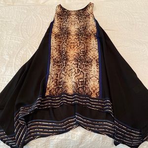Snakeprint Black Blue Tunic Dress
